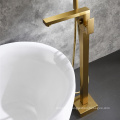 Brushed Gold Floor Freestanding Bathtub Faucet